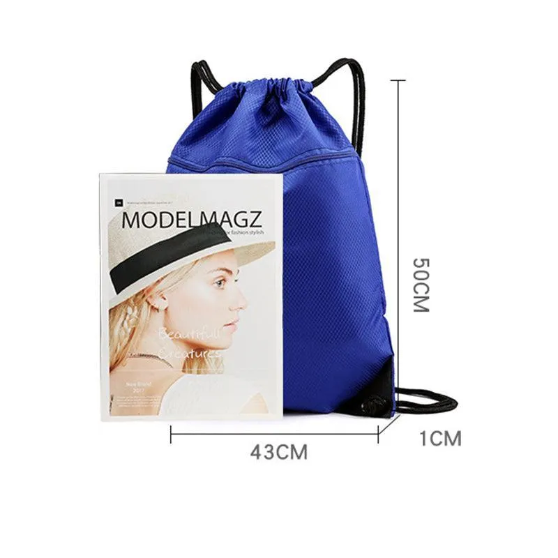 Women Mens Drawstring Backpack Bag Gym Sports Sack Portable Shoe Balls Bags