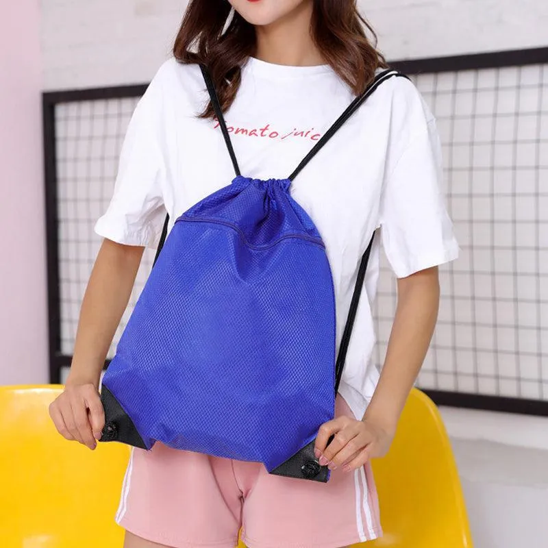 Women Mens Drawstring Backpack Bag Gym Sports Sack Portable Shoe Balls Bags