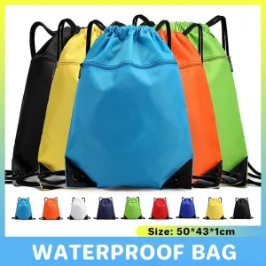 Women Mens Drawstring Backpack Bag Gym Sports Sack Portable Shoe Balls Bags