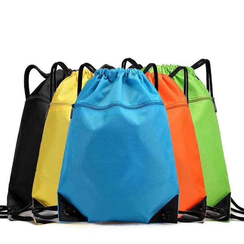 Women Mens Drawstring Backpack Bag Gym Sports Sack Portable Shoe Balls Bags
