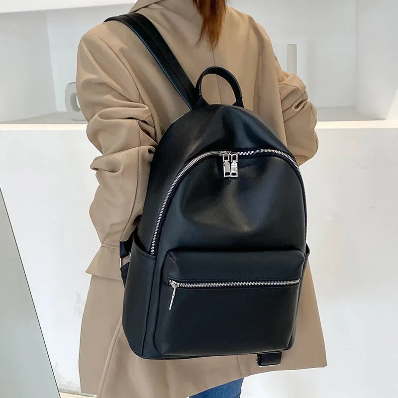 Women's Elegant Classic Soft Leather Trendy Backpacks