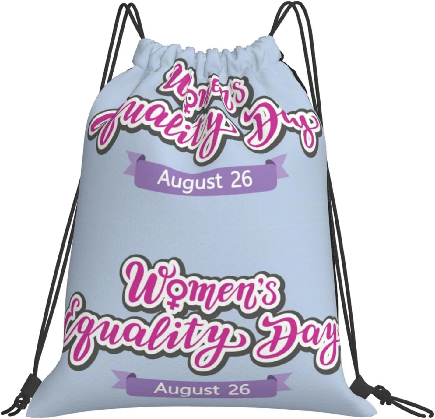 Women'S Equality Day 2024 Drawstring Backpack Rucksack Sackpack Travel Bags String Yoga Bags For Women Men 16 * 24 Inches, White