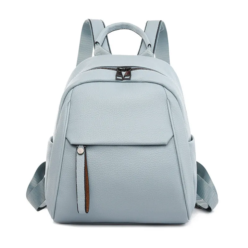 Women's Korean Soft Leather Fashion Artistic Backpacks