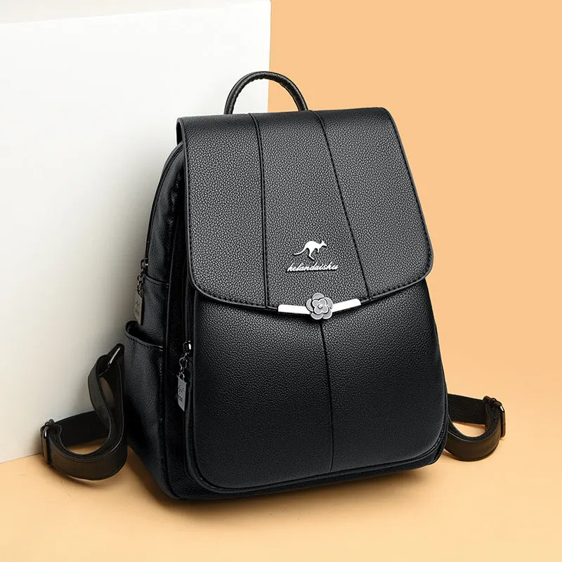Women's Large Capacity Simple Soft Leather Mom Bags