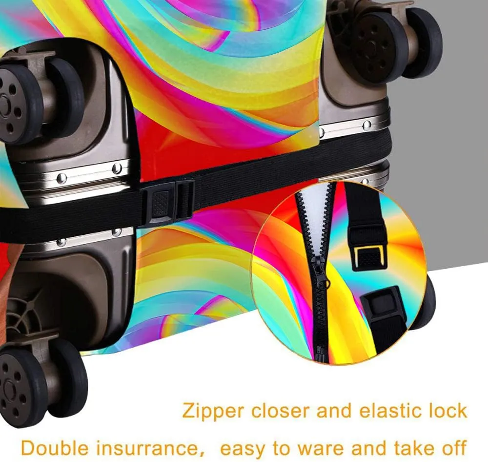Wondertify African Woman Suitcase Cover Flowing Ribbons Outfit Afro Haircut 80 Style Disco Travel Elastic Protective Washable Suitcase Protector Fits 25 To 28 Inch Colorful