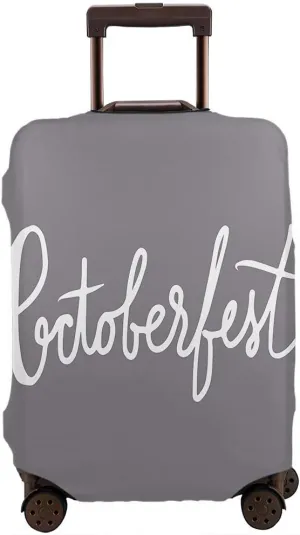 Wondertify Octoberfest Travel Suitcase Protector Hand Lettering Washable Elastic Luggage Cover With Concealed Zipper Fits 18-21 Inch