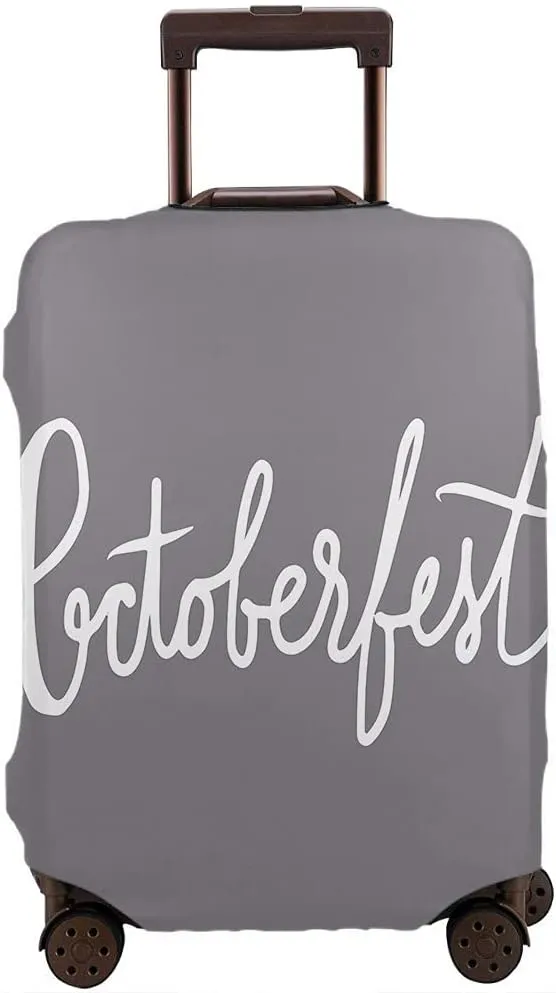 Wondertify Octoberfest Travel Suitcase Protector Hand Lettering Washable Elastic Luggage Cover With Concealed Zipper Fits 18-21 Inch