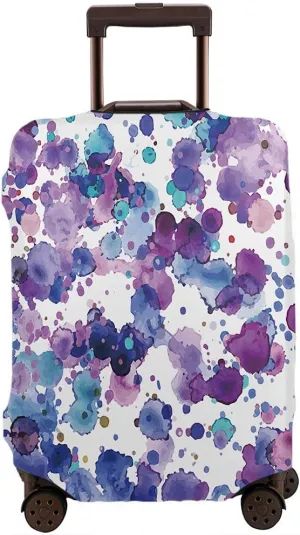 Wondertify Paints Splash Travel Suitcase Protector Colorful Water-Borne Blue Pink Red White Random Mix Elastic Washable Luggage Cover With Concealed Zipper Fits 29-32 Inch