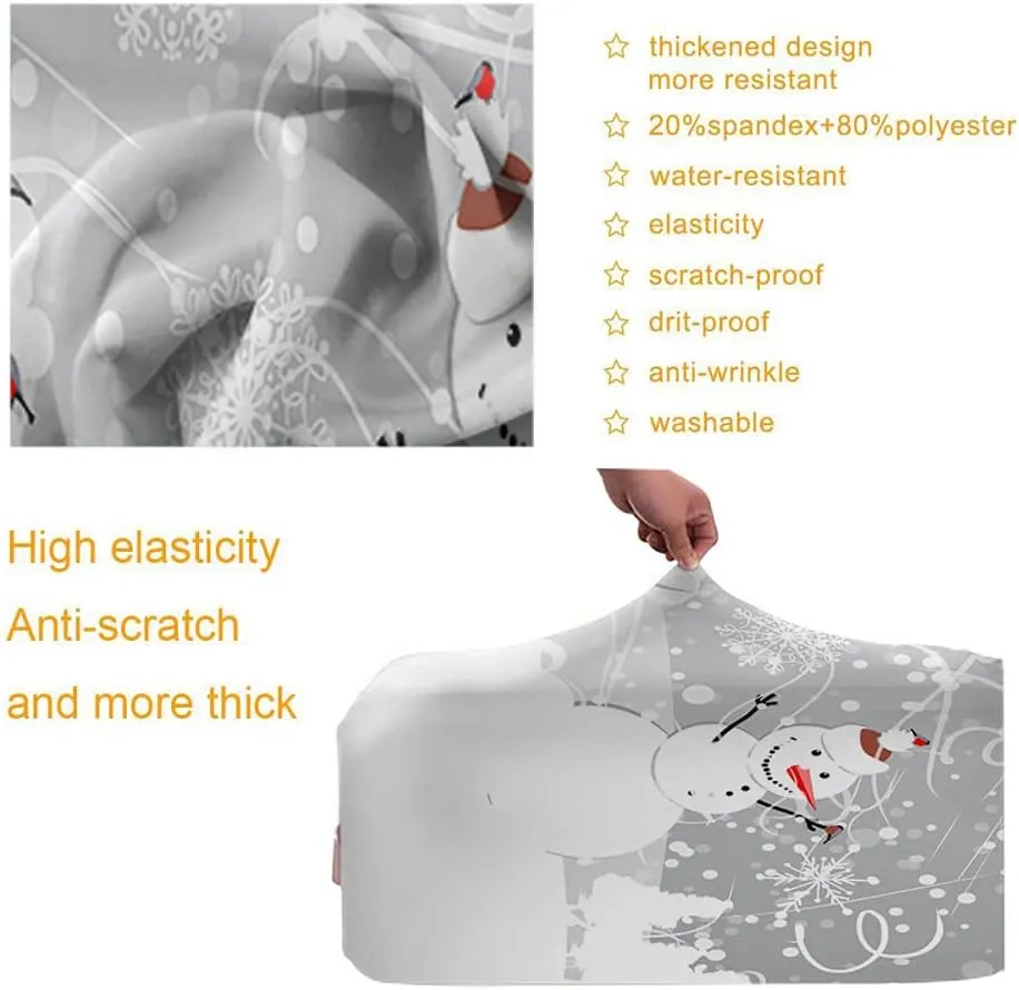 WONDERTIFY Tree Bullfinches Travel Suitcase Protector Snowflakes Birds Snowy Christmas Tree Cute Snowman Winter Holiday Elastic Washable Luggage Cover With Concealed Zipper Fits 29-32 Inch