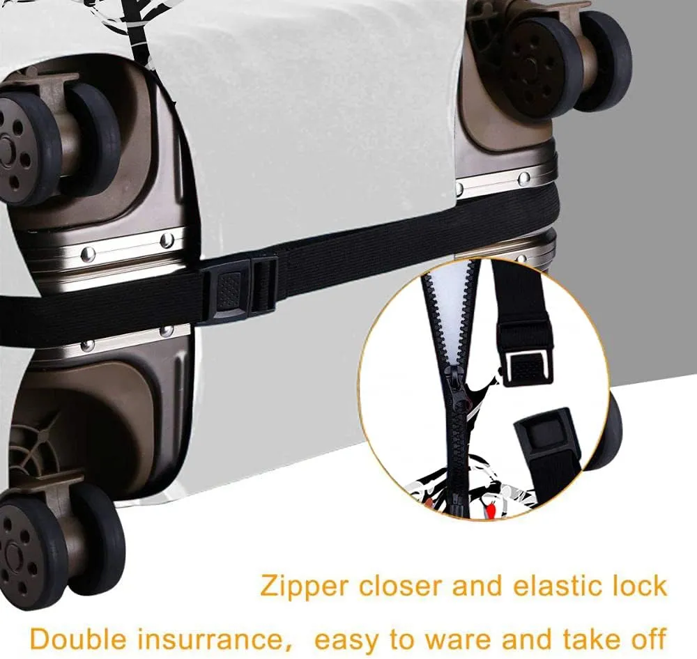 WONDERTIFY Tree Bullfinches Travel Suitcase Protector Snowflakes Birds Snowy Christmas Tree Cute Snowman Winter Holiday Elastic Washable Luggage Cover With Concealed Zipper Fits 29-32 Inch