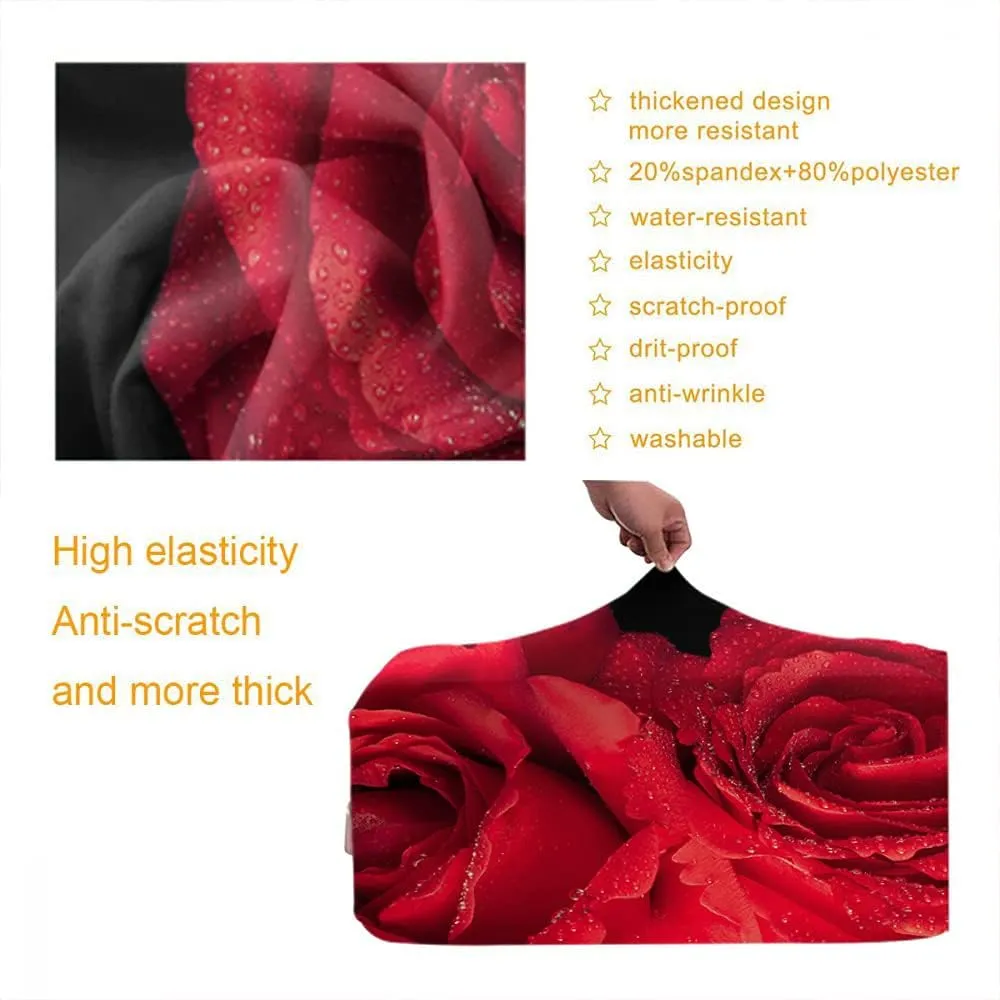 Wondertify Two Roses Drops Suitcase Cover Valentine Day Red Flower Travel Elastic Protective Washable Suitcase Protector Fits 25 To 28 Inch Black