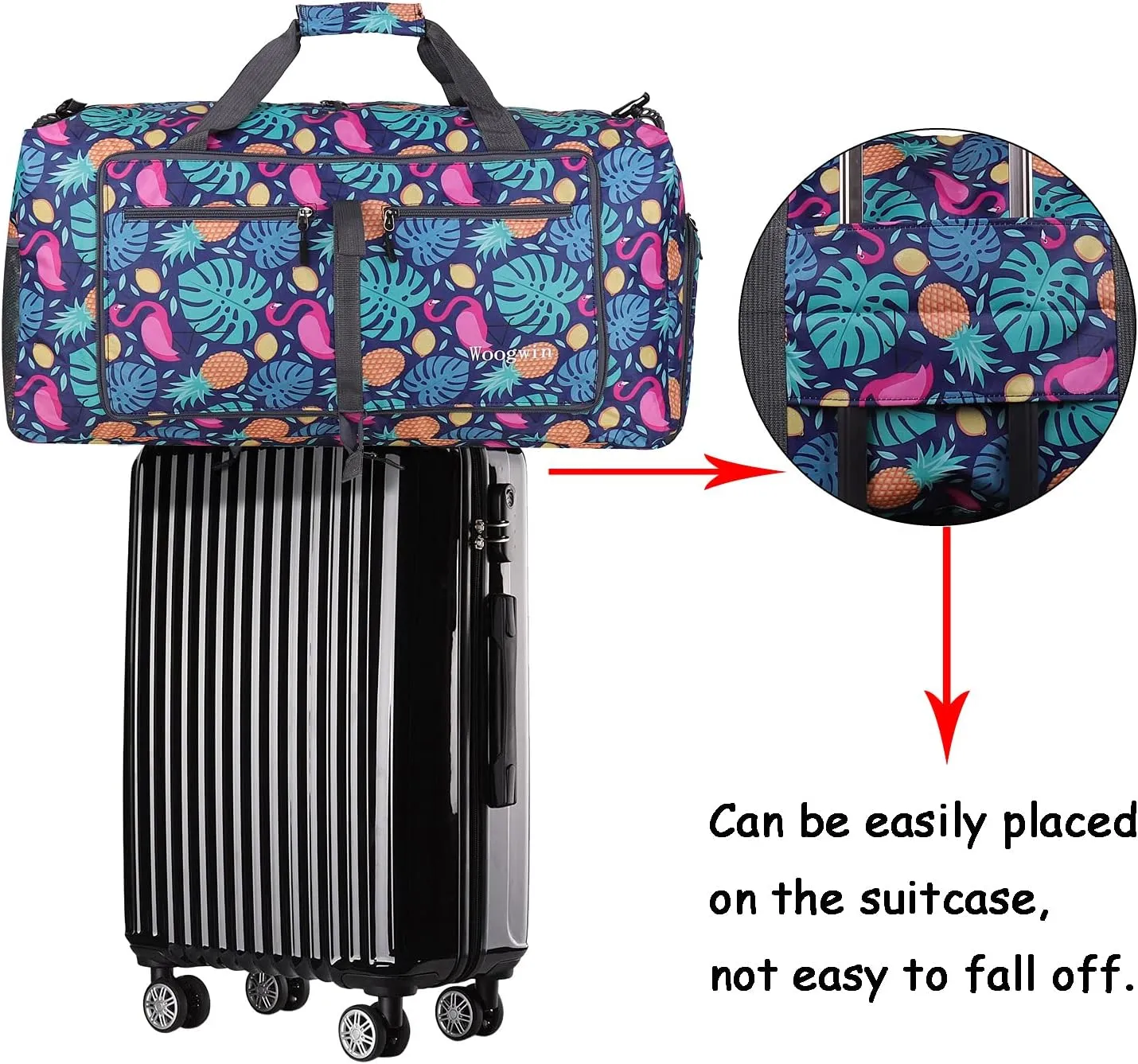 Woogwin Travel Duffel Bag Large Foldable Waterproof Overnight Bag for Beach Swim Bags Pool Sports Gym
