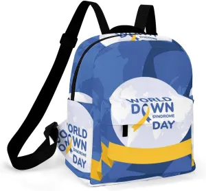 World Down Syndrome Awareness Day Backpacks Laptop Mini Backpacks for Women Travel Shoulder Bag Bookbag Rucksack Daypack 10 Inch