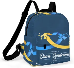 World Down Syndrome Awareness Day Backpacks Laptop Mini Backpacks for Women Travel Shoulder Bag Bookbag Rucksack Daypack 10 Inch