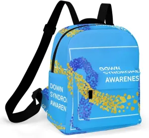 World Down Syndrome Awareness Day Backpacks Laptop Mini Backpacks for Women Travel Shoulder Bag Bookbag Rucksack Daypack 10 Inch