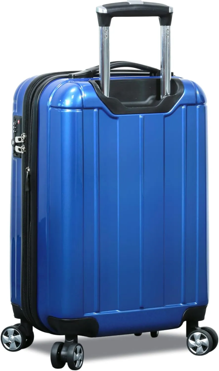 World Traveler Contour Lightweight Polycarbonate Hardside Expandable Spinner Luggage with TSA Lock, Blue, 28-inch