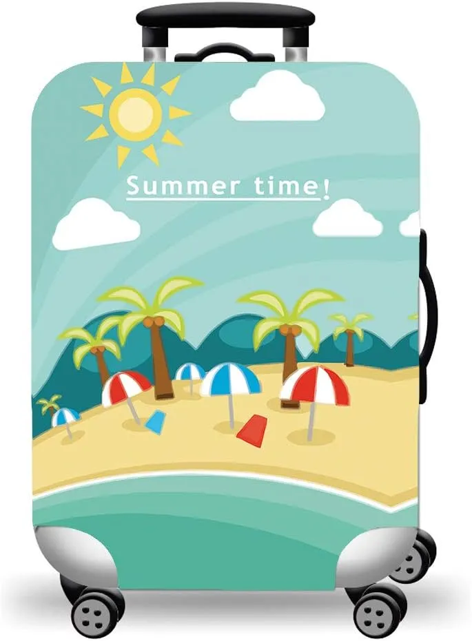 WUJIAONIAO Travel Luggage Cover Baggage Suitcase Protector Fit for 18-32 Inch Luggage (XL (for 29-32 inch luggage), Beach)