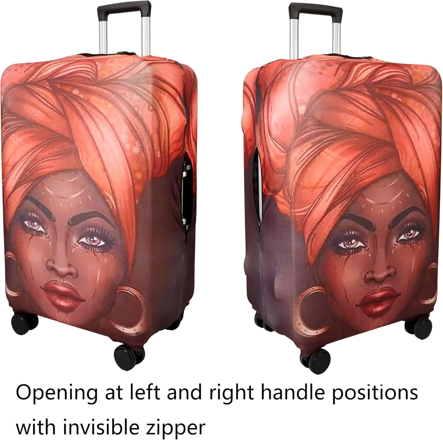 WUJIAONIAO Travel Luggage Cover Spandex Suitcase Protector Washable Baggage Covers (M (for 22-24 inch luggage), don't touch)
