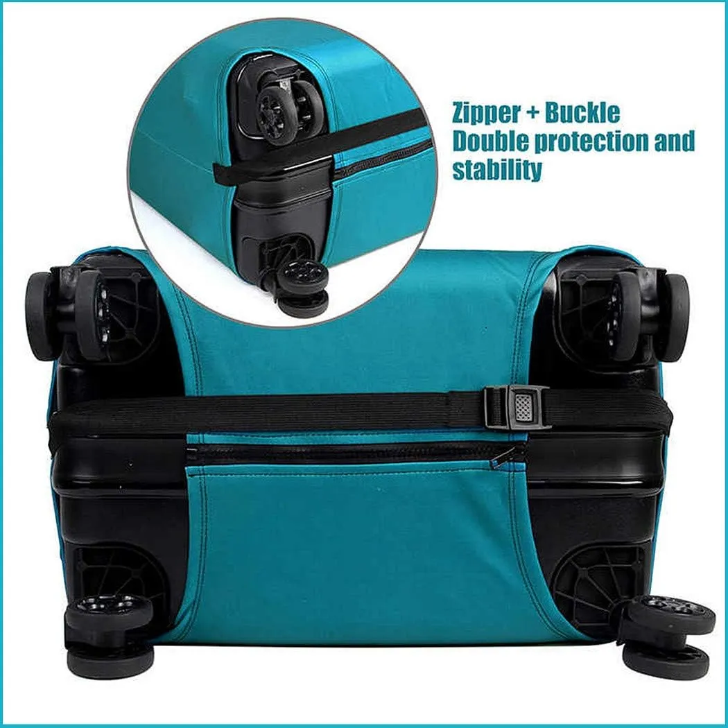 WUJIAONIAO Travel Luggage Cover Spandex Suitcase Protector Washable Baggage Covers (M (for 22-24 inch luggage), Go Travel)