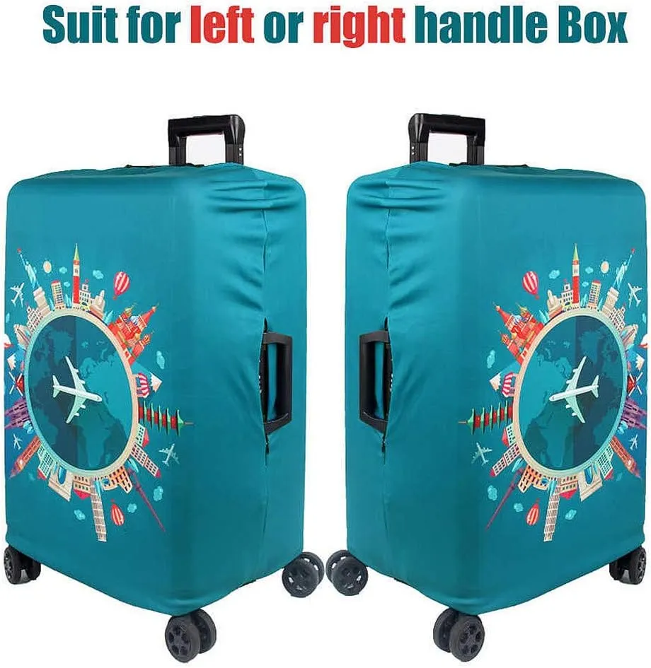 WUJIAONIAO Travel Luggage Cover Spandex Suitcase Protector Washable Baggage Covers (M (for 22-24 inch luggage), Go Travel)