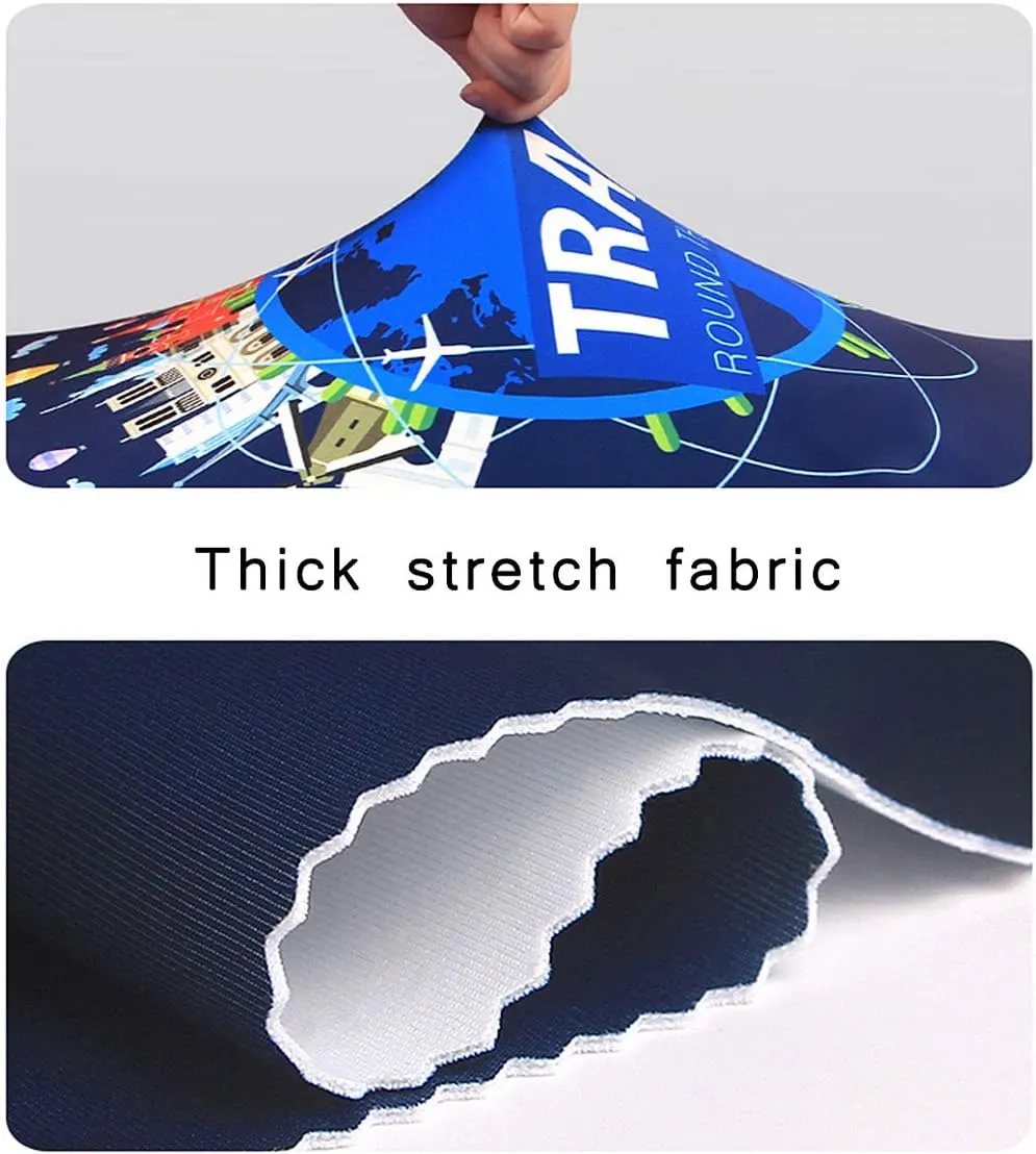 WUJIAONIAO Travel Luggage Cover Spandex Suitcase Protector Washable Baggage Covers (M (for 22-24 inch luggage), TRAVEL)