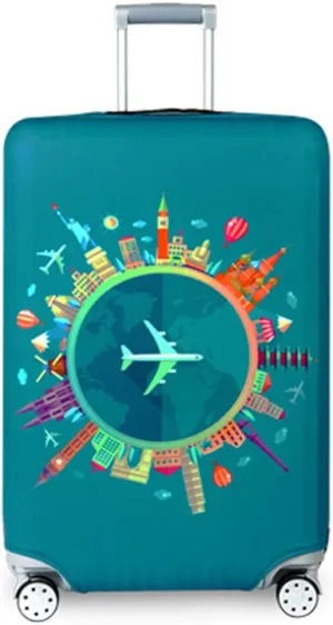 YEKEYI Travel Suitcase Protector Zipper Suitcase Cover Washable Print Luggage Cover 18-32 Inch