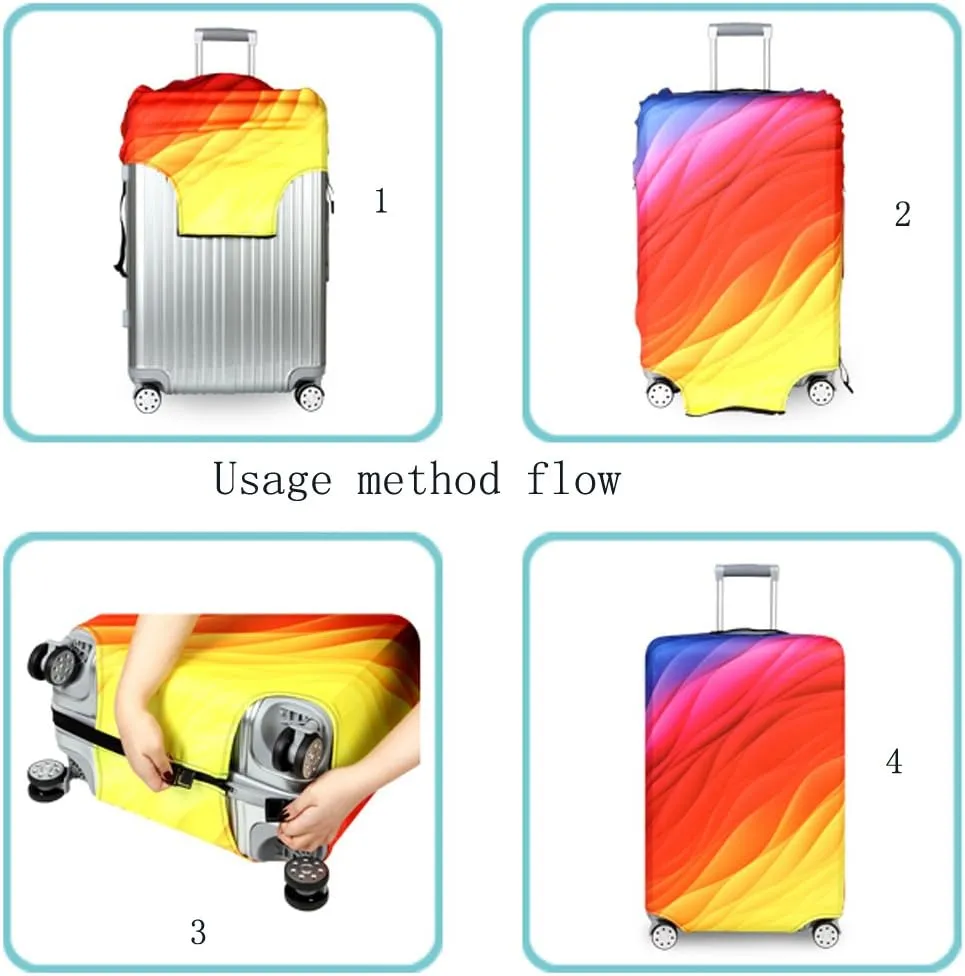 YEKEYI Travel Suitcase Protector Zipper Suitcase Cover Washable Print Luggage Cover 18-32 Inch