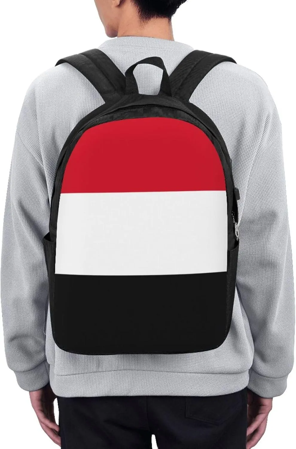 Yemen Yemeni Yemenian Flag Laptop Backpacks Travel Backpack Casual Business Daypack Sport Rucksack Computer Bag Fits up to 17 Inch Notebook with USB Port
