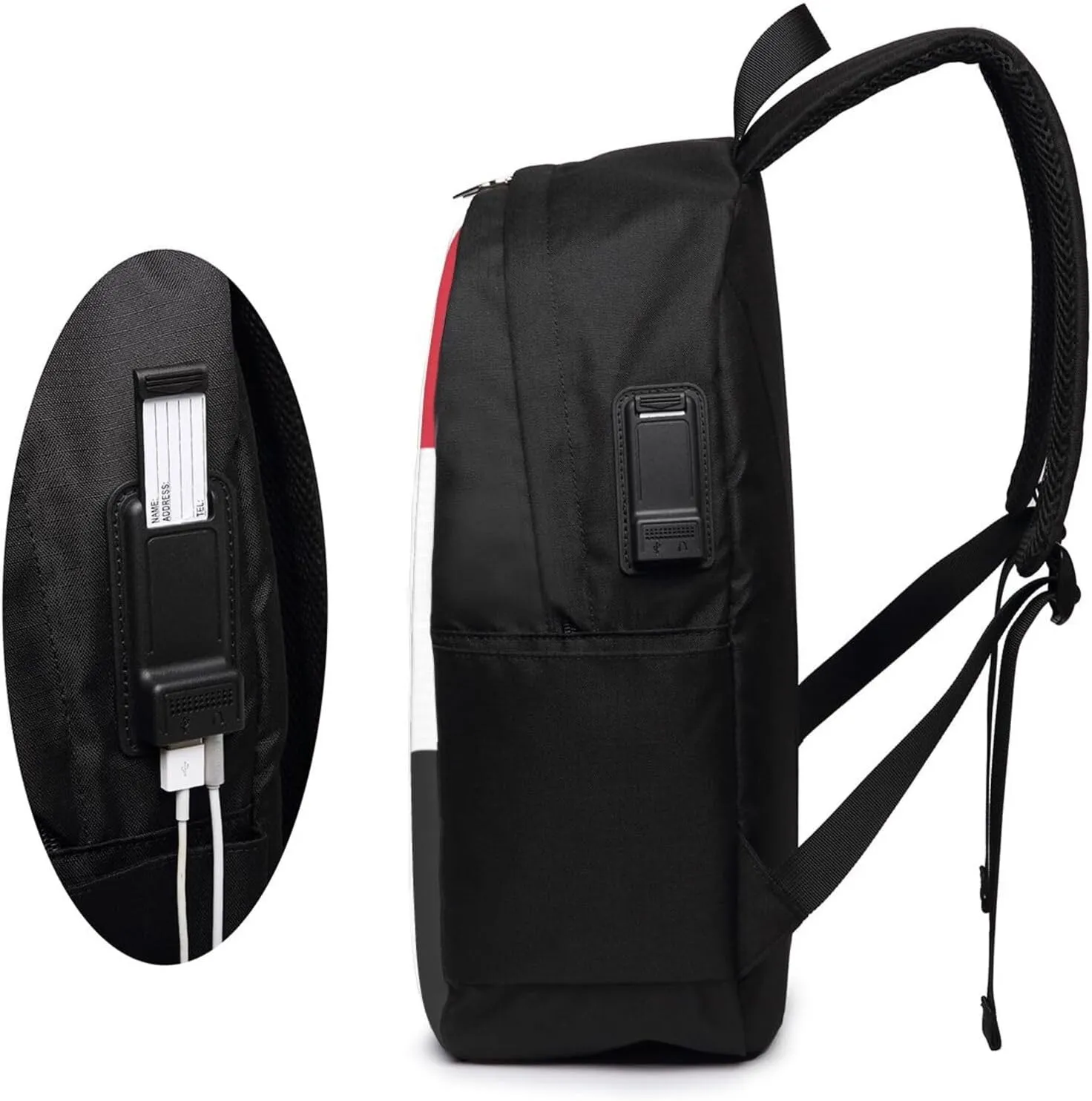 Yemen Yemeni Yemenian Flag Laptop Backpacks Travel Backpack Casual Business Daypack Sport Rucksack Computer Bag Fits up to 17 Inch Notebook with USB Port
