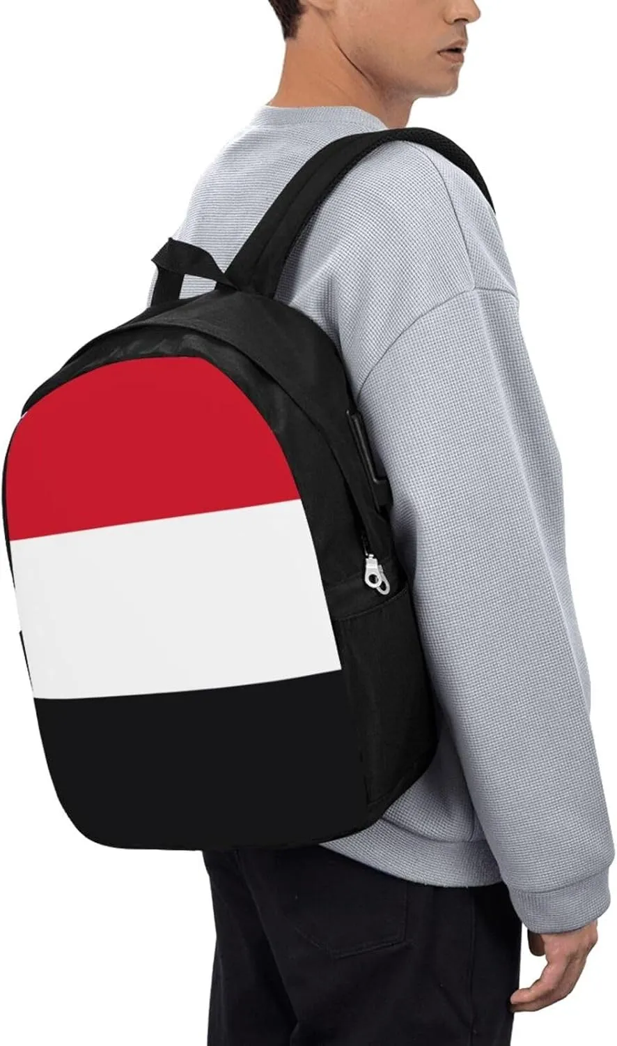 Yemen Yemeni Yemenian Flag Laptop Backpacks Travel Backpack Casual Business Daypack Sport Rucksack Computer Bag Fits up to 17 Inch Notebook with USB Port