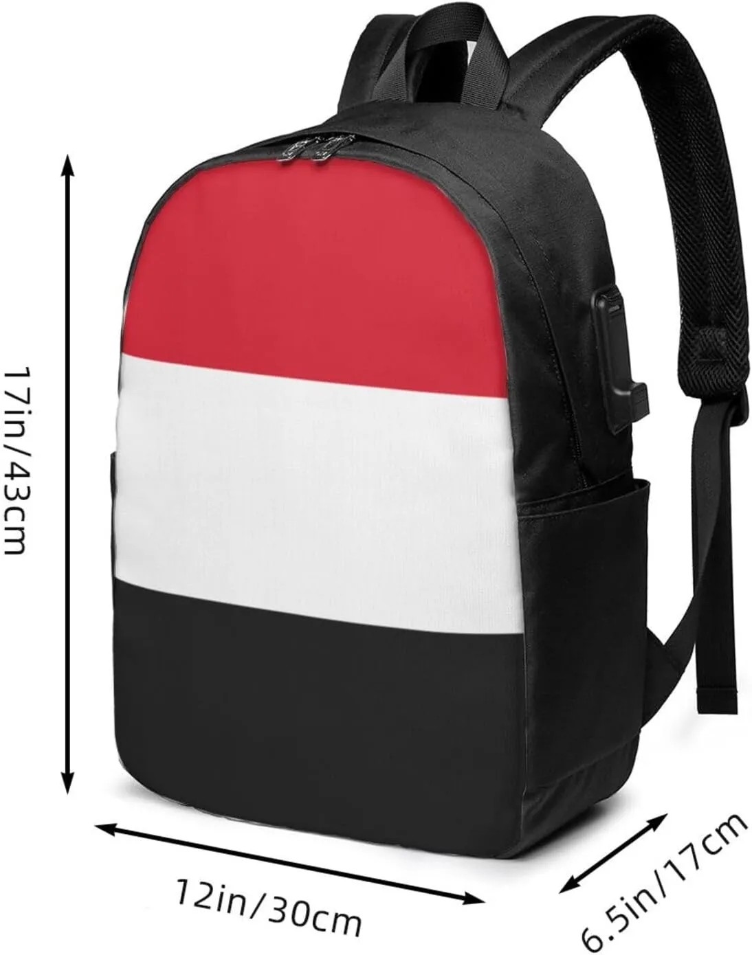 Yemen Yemeni Yemenian Flag Laptop Backpacks Travel Backpack Casual Business Daypack Sport Rucksack Computer Bag Fits up to 17 Inch Notebook with USB Port