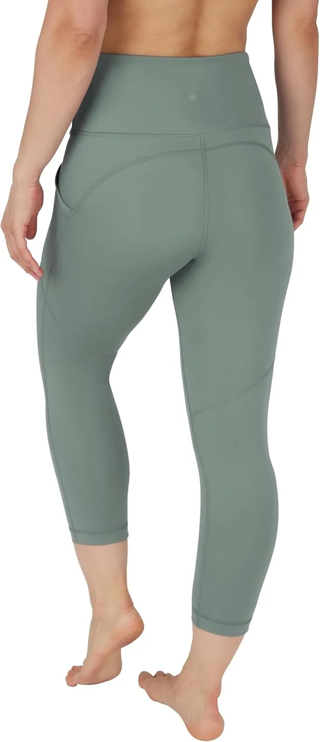 Yogalicious High Waist Squat Proof Yoga Capri Leggings with Side Pockets for Women