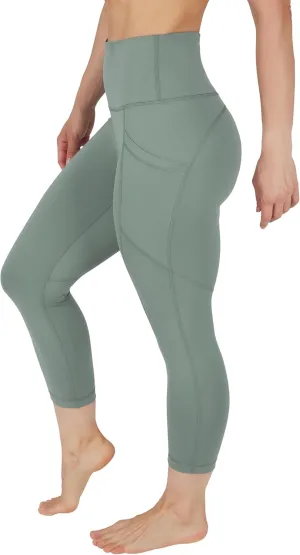 Yogalicious High Waist Squat Proof Yoga Capri Leggings with Side Pockets for Women