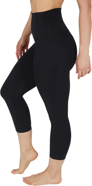 Yogalicious High Waist Squat Proof Yoga Capri Leggings with Side Pockets for Women