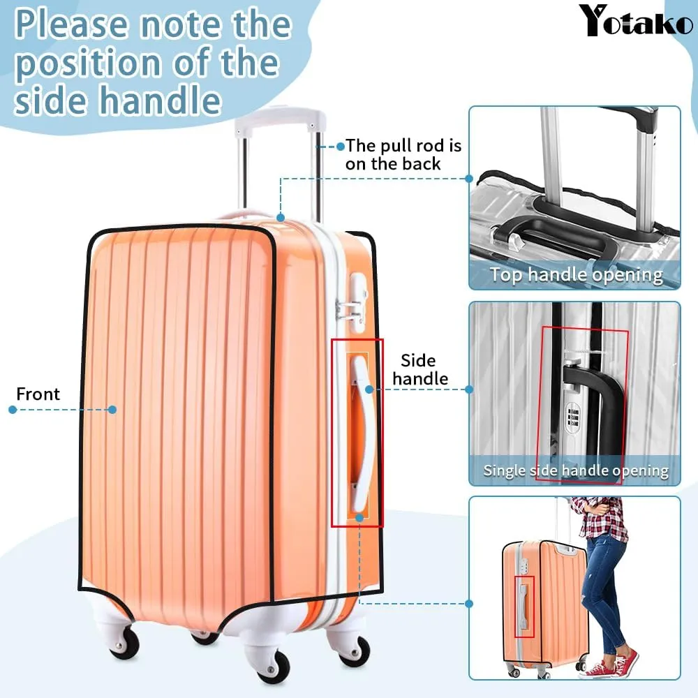 Yotako Clear PVC Suitcase Cover Protectors 26 Inch Luggage Cover for Wheeled Suitcase (26'')