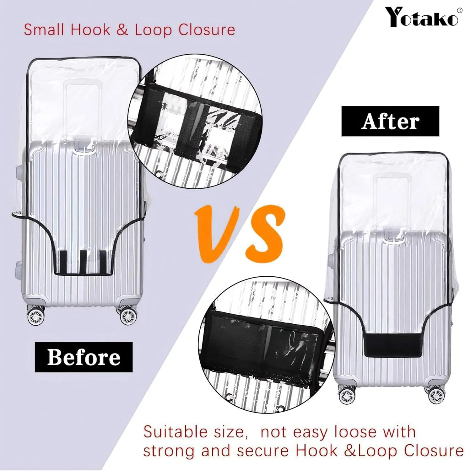 Yotako Clear PVC Suitcase Cover Protectors 28 Inch Luggage Cover for Wheeled Suitcase 28''