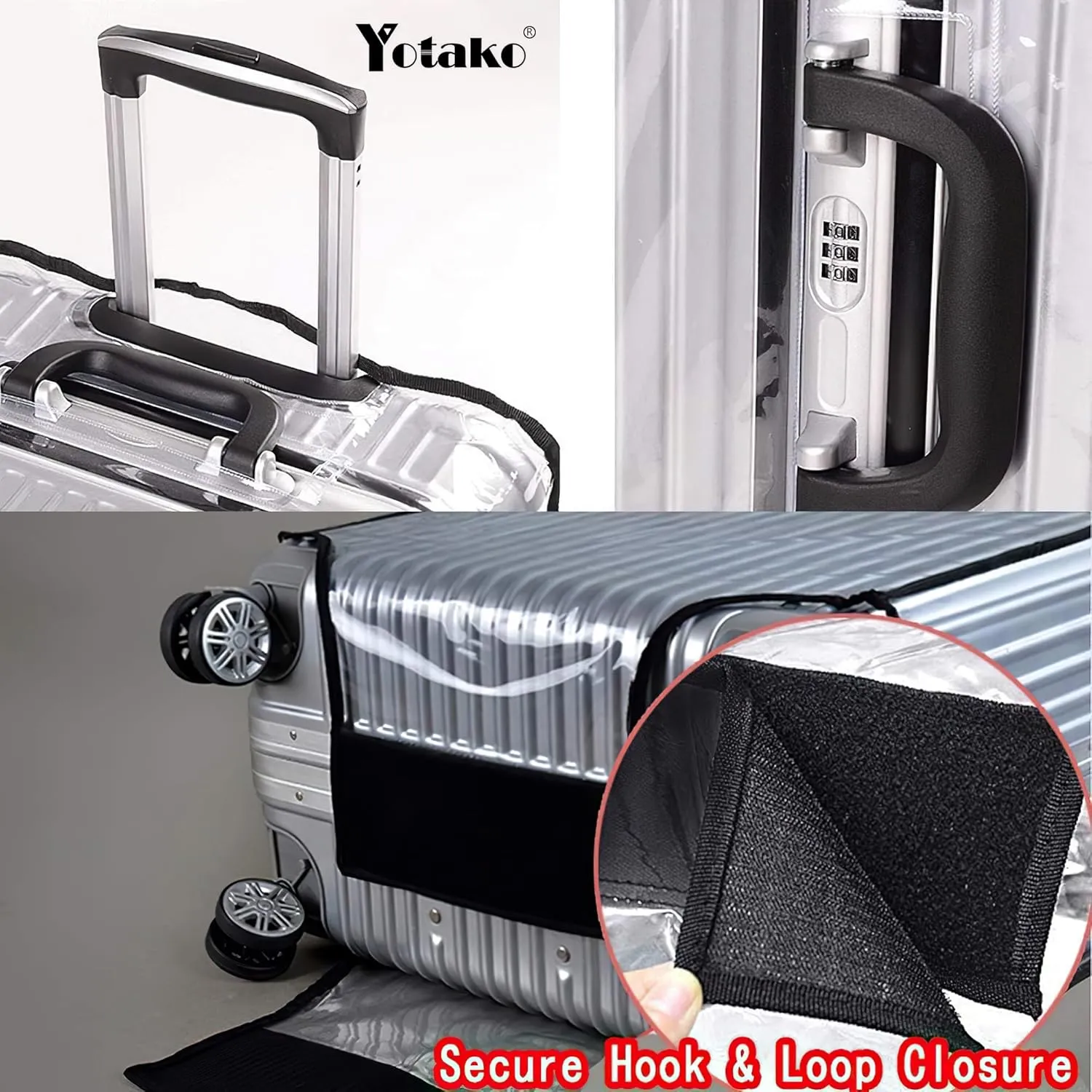 Yotako Clear PVC Suitcase Cover Protectors 28 Inch Luggage Cover for Wheeled Suitcase 28''