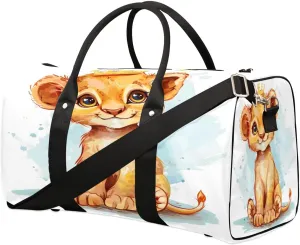 Yzrwebo Cartoon Lion Travel Duffle Bag for Men Women Lion King Overnight Weekender Bag Foldable Travel Duffel Bag Large Sports Gym Bag Waterproof Luggage Tote Bag Tear Resistant