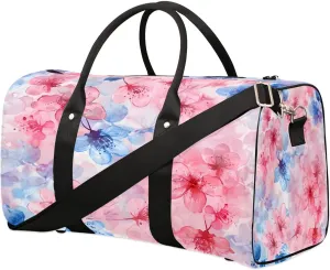 Yzrwebo Petals Cherry Blossom Travel Duffle Bag for Men Women Flower Overnight Weekender Bag Foldable Travel Duffel Bag Large Sports Gym Bag Waterproof Luggage Tote Bag Tear Resistant